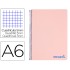 Cuaderno espiral liderpapel a6 micro wonder tapa plastico 120h 90 gr cuadro 5mm 4 bandas color rosa