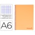 Cuaderno espiral liderpapel a6 micro wonder tapa plastico 120h 90 gr cuadro 5mm 4 bandas color naranja