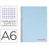 Cuaderno espiral liderpapel a6 micro wonder tapa plastico 120h 90 gr cuadro 5mm 4 bandas color celeste