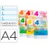 Libreta liderpapel pautaguia tapa cartoncillo 32 hojas din a4 70 gr cuadriculado pautado 4 mm