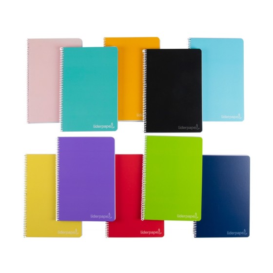 Cuaderno espiral liderpapel cuarto witty tapa dura 80h 75gr milimetrado 2mm colores surtidos