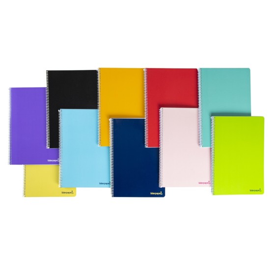 Cuaderno espiral liderpapel cuarto smart tapa blanda 80h 60gr pauta 2,5mm con margen colores surtidos