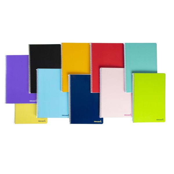 Cuaderno espiral liderpapel cuarto smart tapa blanda 40h 60gr cuadro 4mm con margen colores surtidos