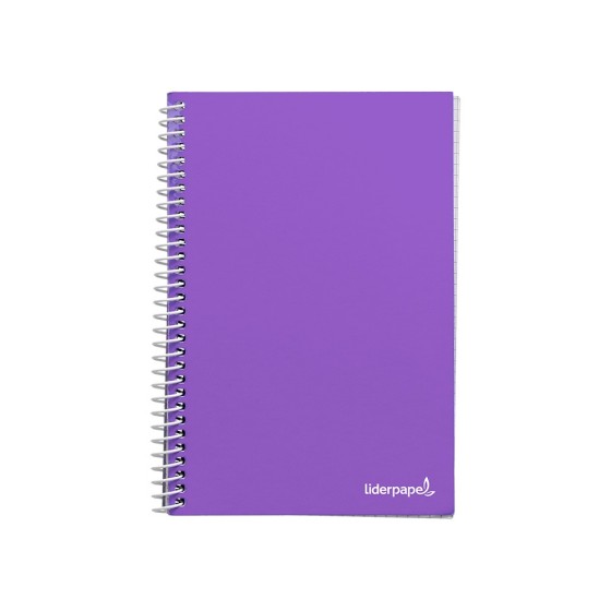 Cuaderno espiral liderpapel folio smart tapa blanda 80h 60gr pauta 2,5mm con margen colores surtidos