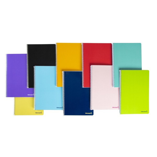 Cuaderno espiral liderpapel folio smart tapa blanda 80h 60gr cuadro 3 mm con margen colores surtidos