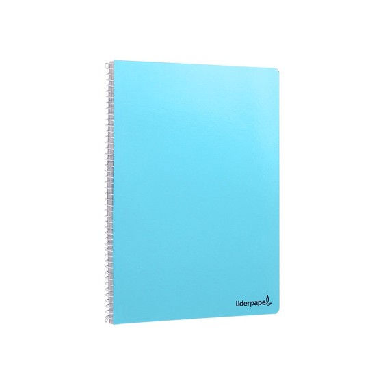 Cuaderno espiral liderpapel a4 micro smart tapa blanda 80h60gr horizontal 7mm doble margen 4 taladros colores
