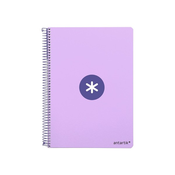 Cuaderno espiral liderpapel a4 micro antartik tapa dura 80h 100 gr cuadro 5 mm sin bandas 4 taladros color lavanda