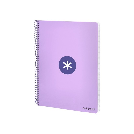 Cuaderno espiral liderpapel a4 micro antartik tapa dura 80h 100 gr cuadro 5 mm sin bandas 4 taladros color lavanda