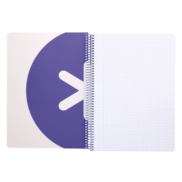 Cuaderno espiral liderpapel a4 micro antartik tapa dura 80h 100 gr cuadro 5 mm sin bandas 4 taladros color lavanda