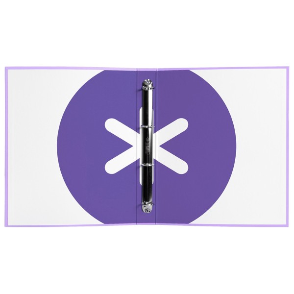Carpeta liderpapel antartik a4 forrada 4 anillas 25 mm redondas color lavanda