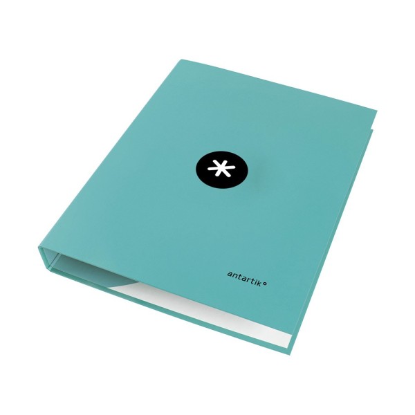 Carpeta liderpapel antartik a4 forrada 4 anillas 25 mm redondas color menta