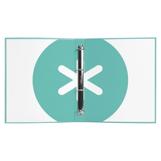 Carpeta liderpapel antartik a4 forrada 4 anillas 25 mm redondas color menta
