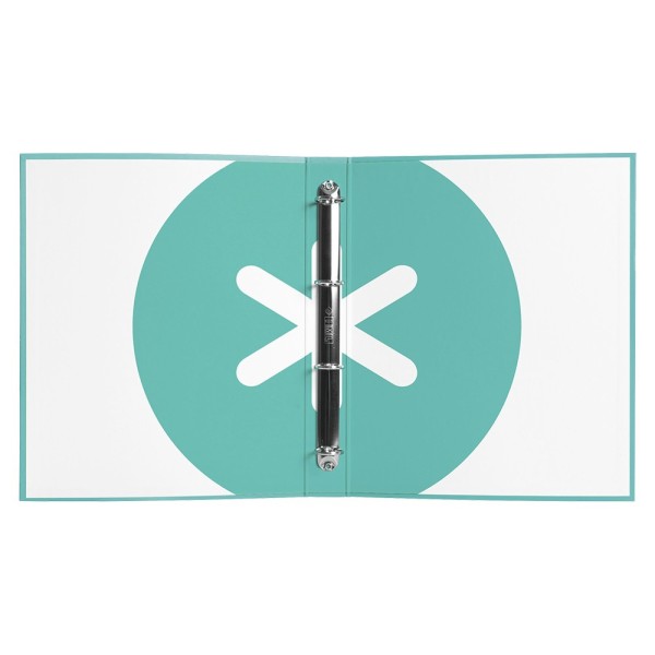 Carpeta liderpapel antartik a4 forrada 4 anillas 25 mm redondas color menta