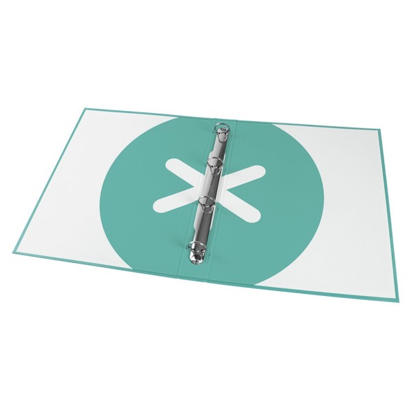 Carpeta liderpapel antartik a4 forrada 4 anillas 25 mm redondas color menta