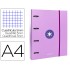 Carpeta con recambio liderpapel antartik a4 cuadro 5mm forrada 4 anillas 40mm redondas color lavanda