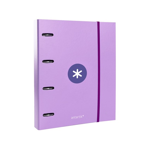 Carpeta con recambio liderpapel antartik a4 cuadro 5mm forrada 4 anillas 40mm redondas color lavanda