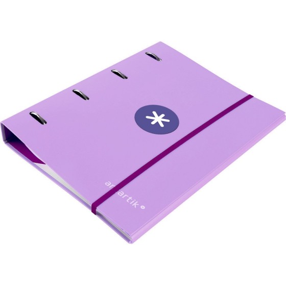 Carpeta con recambio liderpapel antartik a4 cuadro 5mm forrada 4 anillas 40mm redondas color lavanda