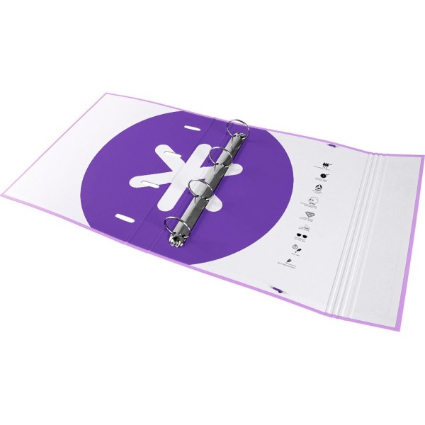 Carpeta con recambio liderpapel antartik a4 cuadro 5mm forrada 4 anillas 40mm redondas color lavanda