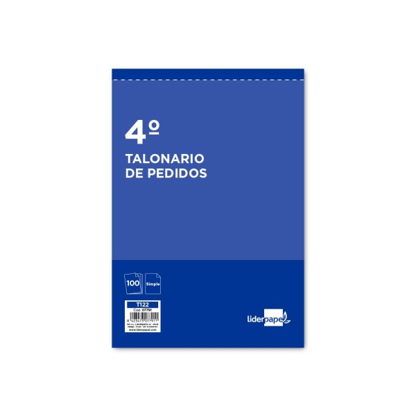 Talonario liderpapel pedidos cuarto 122