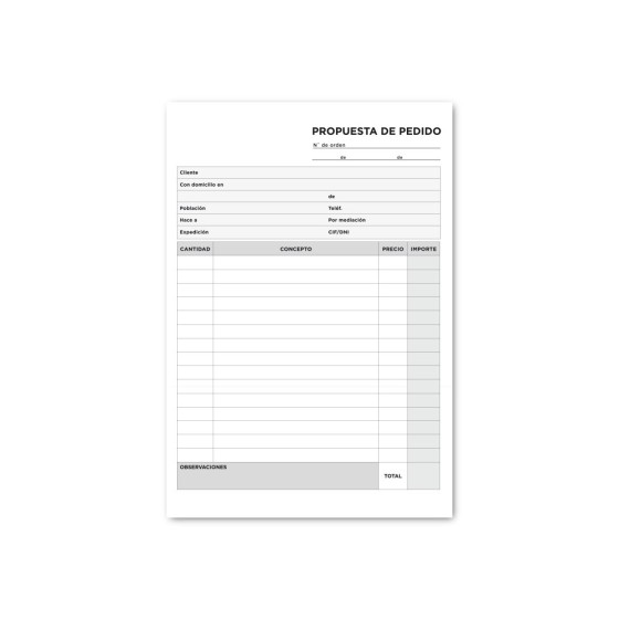 Talonario liderpapel pedidos cuarto 122