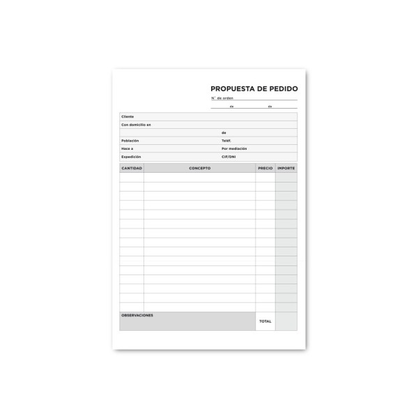 Talonario liderpapel pedidos cuarto 122