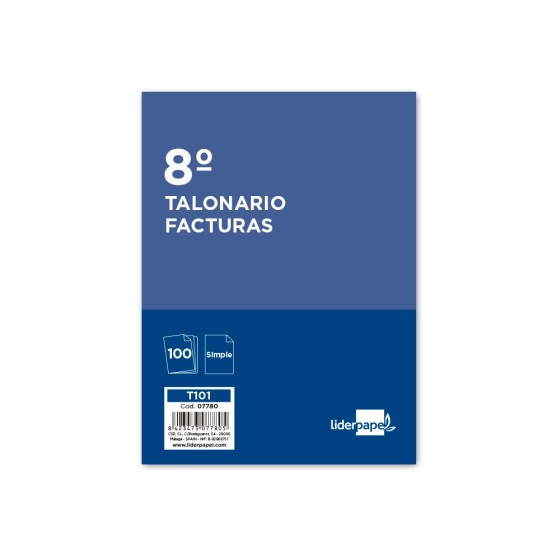 Talonario liderpapel facturas octavo -sin iva- 101