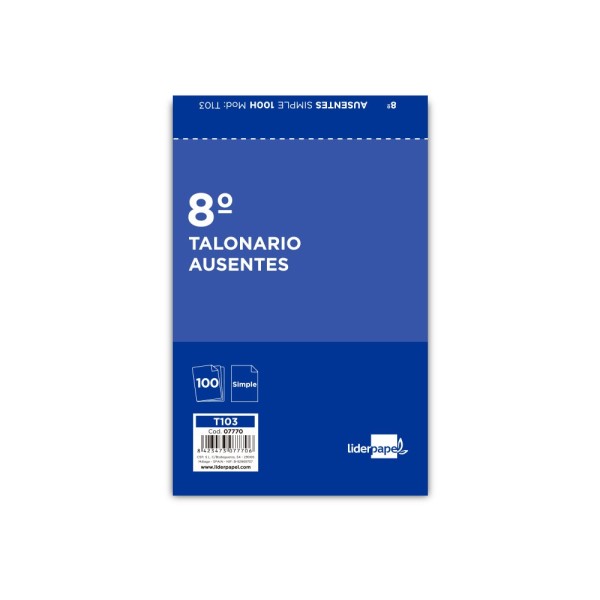 Talonario liderpapel ausentes octavo 103