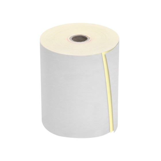 Rollo sumadora q-connect electro 75 mm ancho x 65 mm diametro copiativo con 2 hojassin bisfenol a