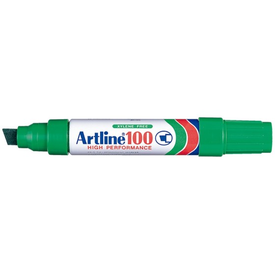 Rotulador artline marcador permanente 100 verde punta biselada