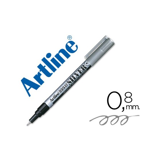 Rotulador artline marcador permanente tinta metalica ek-999 plata punta redonda 0.8 mm