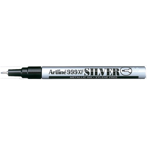 Rotulador artline marcador permanente tinta metalica ek-999 plata punta redonda 0.8 mm