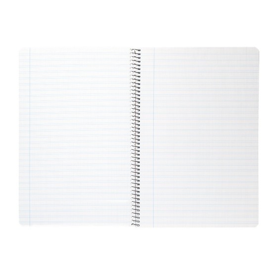 Cuaderno espiral liderpapel folio pautaguia tapa plastico 80h 75gr cuadro pautado 3mm con margen color violeta