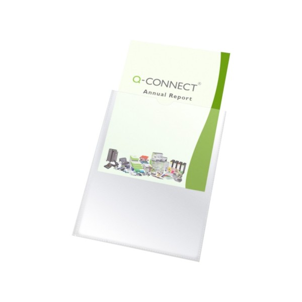 Funda portadocumento q-connect folio 140 micras pvc transparente 230x330mm