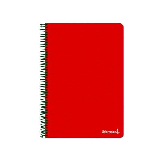 Cuaderno espiral liderpapel folio write tapa blanda 80h 60gr horizontal con margen color rojo