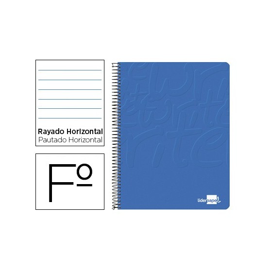 Cuaderno espiral liderpapel folio write tapa blanda 80h 60gr horizontal con margen color azul
