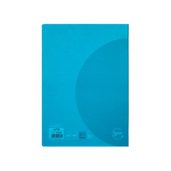 Libreta liderpapel 360 tapa de plastico a4 48 hojas 90g/m2 pauta 5 2,5mm con margen colores surtidos