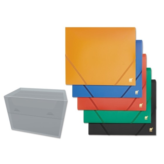 Carpeta BISMARK Plástico A4 Gomas Solapas Pack x6 Colores