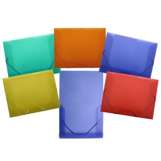 Carpeta BISMARK Plástico A4 Gomas Solapas Pack x6 Colores