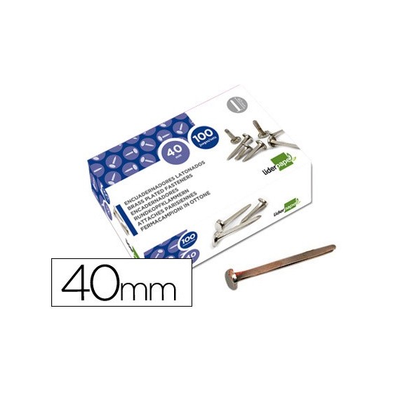 Encuadernadores liderpapel niquelados n.8 40 mm caja de 100 unidades