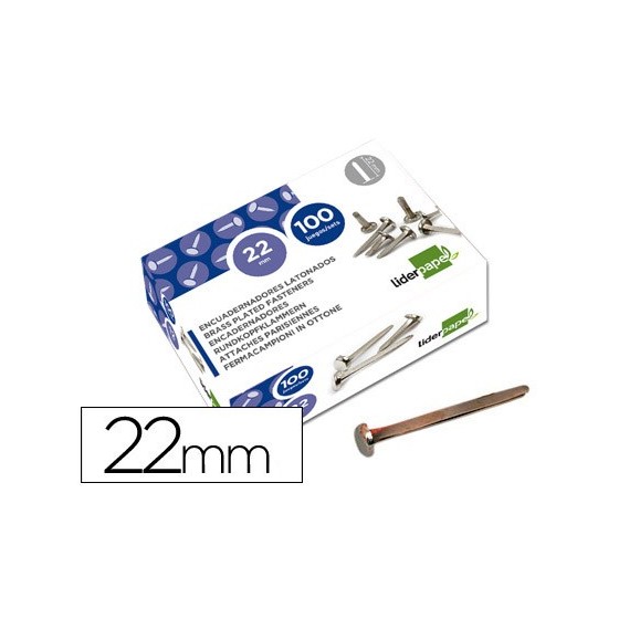 Encuadernadores liderpapel niquelados n.4 22 mm caja de 100 unidades