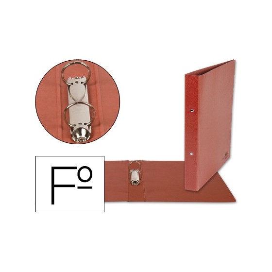Carpeta de 2 anillas 40mm redondas liderpapel folio carton cuero
