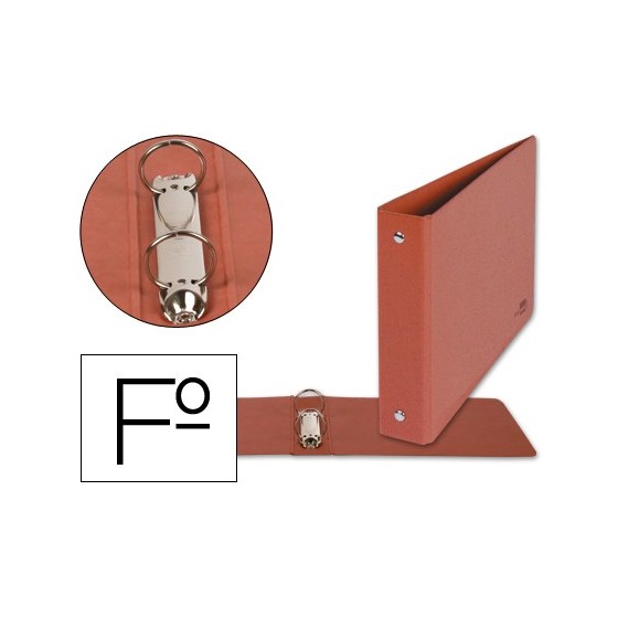 Carpeta de 2 anillas 40mm redondas liderpapel folio apaisado cuero