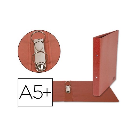 Carpeta de 2 anillas 40mm redondas liderpapel cuarto carton cuero