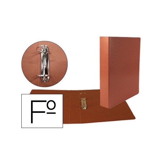 Carpeta de 2 anillas 40mm mixtas liderpapel foliocarton cuero