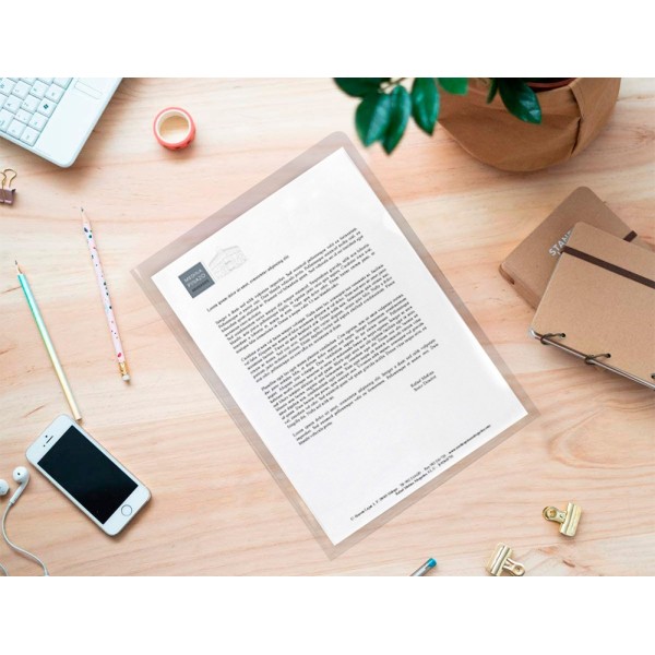 Carpeta dossier uñero plastico q-connect 180 mc folio transparente