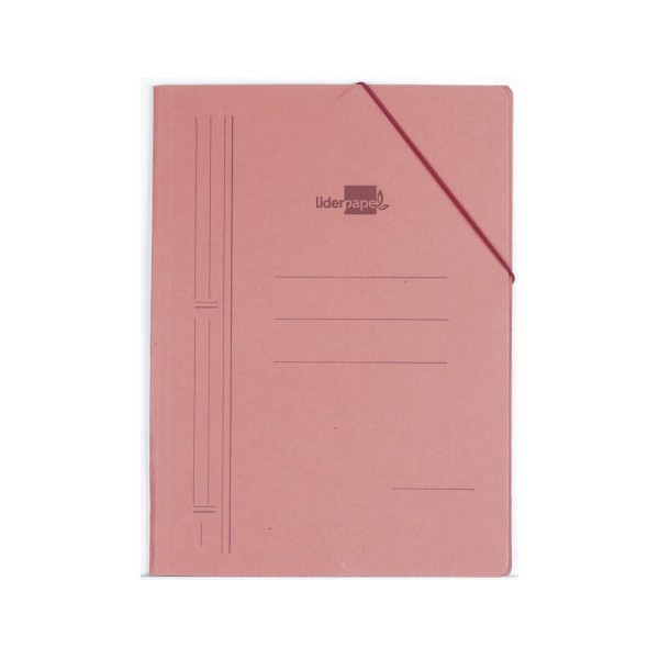 Carpeta liderpapel gomas folio 3 solapas carton compacto cuero
