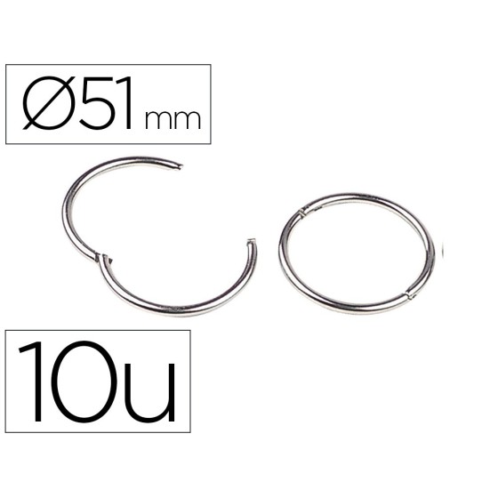 Anilla bisagra liderpapel niquelada n.5 diametro 51 mm caja de 10 unidades