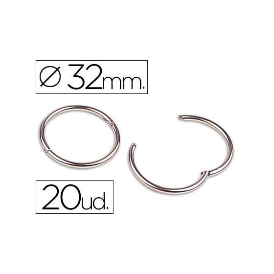 Anilla bisagra liderpapel niquelada n.3 diametro 35 mm caja de 20 unidades