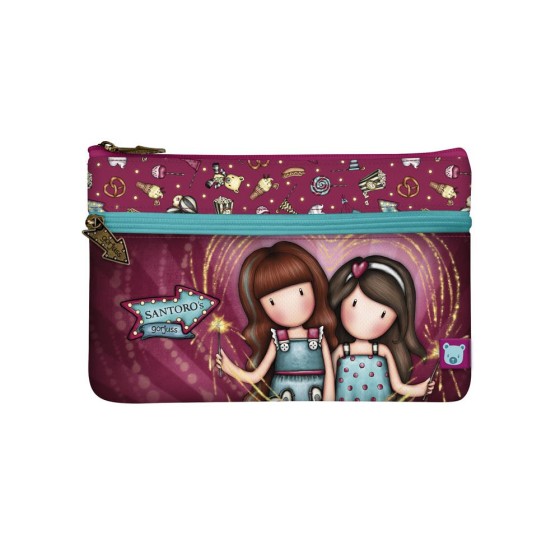 Portatodo Plano Con Bolsillo Gorjuss Fairground Fireworks 23,4 x 15,5 x 1,5 cm.