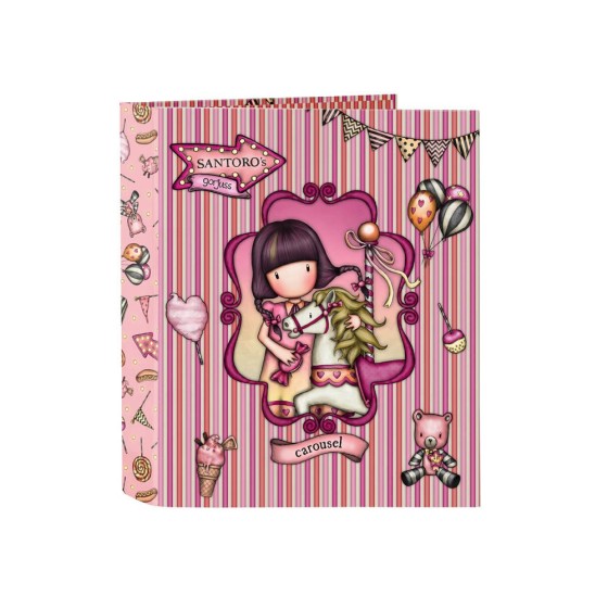 Carpeta Folio 4 Anillas 35 mm. Lomo Ancho Gorjuss Fairground Carousel 